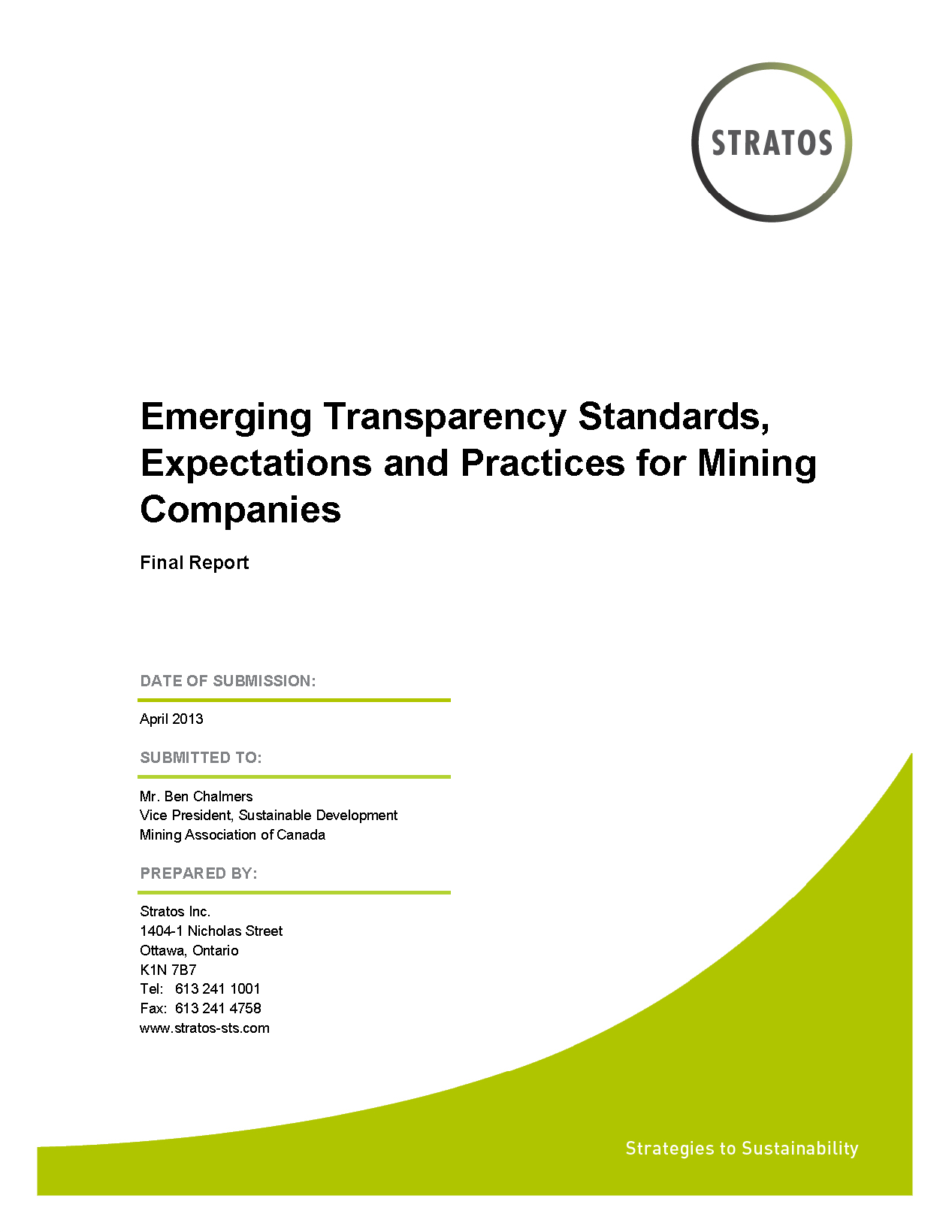 Emerging Transparency Standards, Expectations and Practices for Mining ...